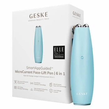 Микротоковая ручка для подтяжки лица GESKE MicroCurrent Face-Lift Pen 6в1 бирюзовая