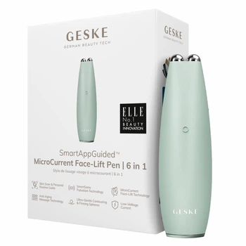 Микротоковая ручка для подтяжки лица GESKE MicroCurrent Face-Lift Pen 6в1 зеленая