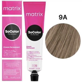 Стійка крем-фарба Matrix SoColor Pre-Bonded 9A - Дуже світлий блондин попелястий 90 мл