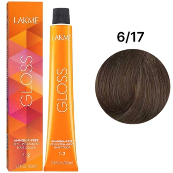Тонуюча крем-фарба LAKME Gloss Color Rinse для волосся 6/17 Blue Ash Dark Blonde 60 мл