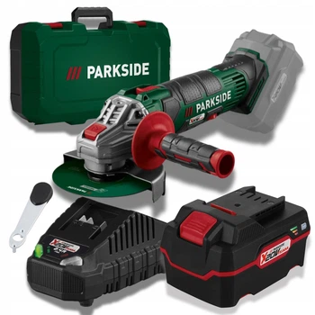 Аккумуляторная угловая шлифмашина PARKSIDE PWSA 20-Li D4 с аккумулятором 4 Аг и зарядным устройством
