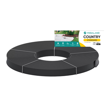 Бордюр садовий Vodaland пластиковий Country Standard H100 чорний 200 м (82952-200-BK)