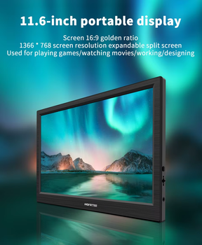 Портативный монитор HGFRTEE B116-SPW06L6(11.6 IPS) Type-C 60Hz