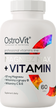 Витаминно-минеральный комплекс OstroVit Magnez MAX + Vitamin 60 таблеток (5902232612158)