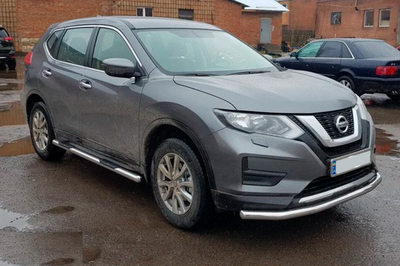 Боковые трубы (2 шт, нержавейка) для Nissan X-trail T32/Rogue 2014-2021 гг