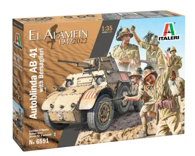 Збірна модель 1:35 бронеавтомобіль Autoblinda AB 41 with Bersaglieri El Alamein Italeri 6591