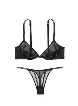Комплект Victoria’s Secret Чорний,декорований стразами 34D-S