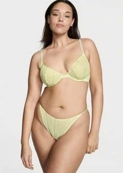 Комплект Victoria’s Secret Жовтий,декорований стразами 36D-S