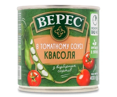 Квасоля в томатном соусе же/б TM Верес 400 g