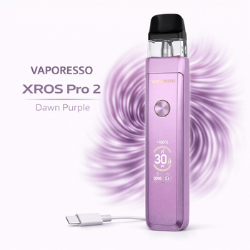 Багаторазова електронна сигарета Vaporesso Xros Pro 2 Dawn Purple под система 2000 мАг до 30 Вт Фіолетово-рожевий градієнт