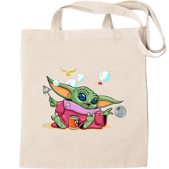 Еко-Сумка для шопінгу Harry potter baby yoda Бежевий