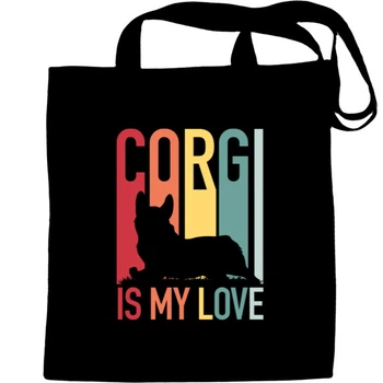 Еко-Сумка для шопінгу Corgi is my love Чорний
