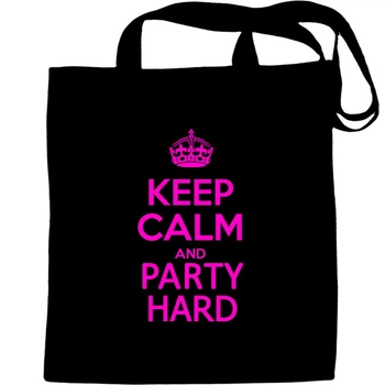 Еко-Сумка для шопінгу Keep calm and party hard Чорний
