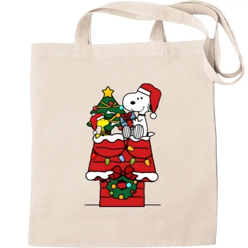 Еко-Сумка для шопінгу Snoopy санта Бежевий