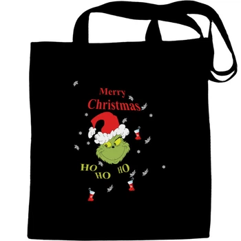 Еко-Сумка для шопінгу Grinch, merry christmas, грінч Чорний