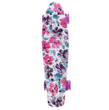 Скейт Penny Board Profi МS 0749-13 колеса с подсветкой 56×14 см White-Violet
