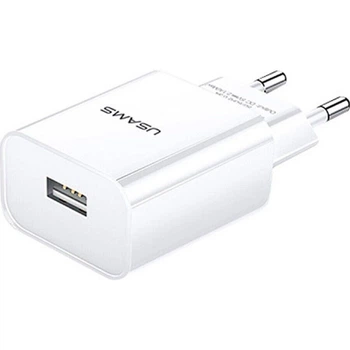 Сетевое зарядное устройство USAMS US-CC075 T18 travel charger 1USB 2.1A (White) [47557]
