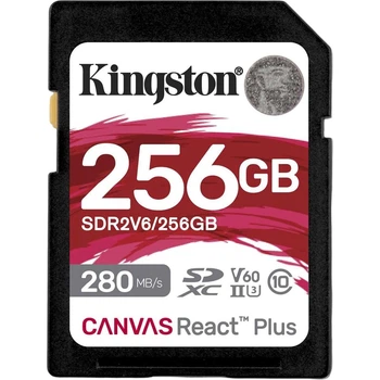 Карта пам'яті Kingston SDXC Canvas React Plus 256GB Class 10 UHS-II U3 V60 (SDR2V6/256GB) [120442]