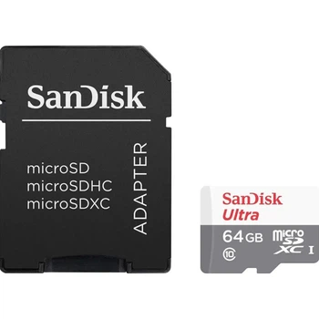 Карта памяти SanDisk microSDXC 64GB UHS-I Ultra A1 + SD Adapter (SDSQUNR-064G-GN3MA) [141591]