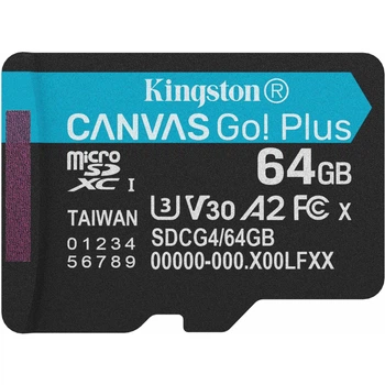 Карта памяти Kingston microSDXC Canvas Go! Plus 64Gb Class 10 UHS-1 U3 V30 (SDCG4/64GBSP) [145136]