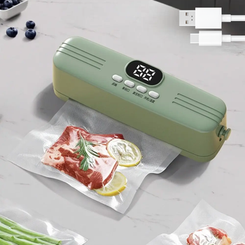 Вакууматор упаковщик аккумуляторный для продуктов от USB 60 КПа Зелёный ( см11726 )
