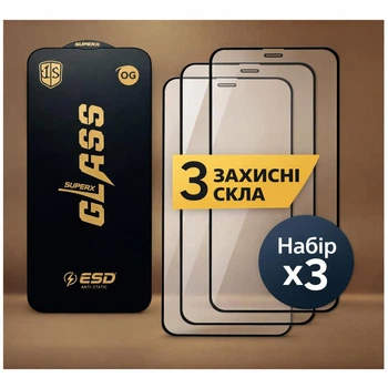 Захисне скло для iPhone 16 Pro Max, набір 3 шт Armor SuperX ESD Anti-Static