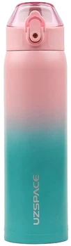 Термочашка Uzspace X4 Gradient 500 мл розовая с голубым 4201