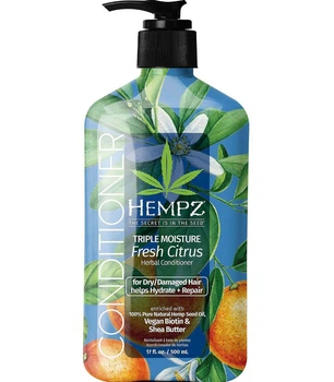 Кондиционер для сухих и ослабленных волос тройное увлажнение Triple Moisture Fresh Citrus Herbal Conditioner Hempz 500 мл