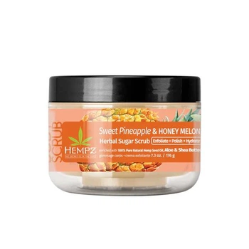 Сахарный скраб для тела сладкий ананас-медовая дыня Sweet Pineapple Honey Melon Herbal Sugar Scrub Hempz 176 г