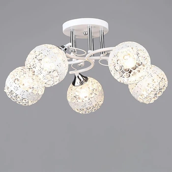 Люстра стельова Light House SR-20388/5 WT+CR D510*H235 E27 біла + хром