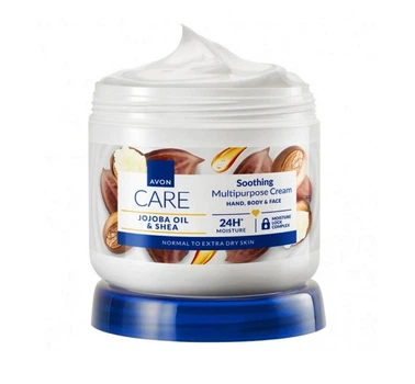 Мультифункциональный увлажняющий крем 3-в-1 для лица, рук и тела Avon Care Jojoba Oil & Shea Soothing Multiporpose Cream hand, body & face с маслами жожоба и ши 400 мл