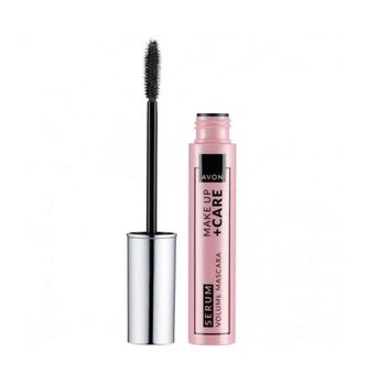 Тушь для ресниц Avon Mace Up + Care Serum Volume Mascara Объем и Уход с сывороткой в формуле Чернее черной 10 мл