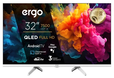 Телевізор ERGO 32JFQ7510 32" Full HD QLED Smart TV Android