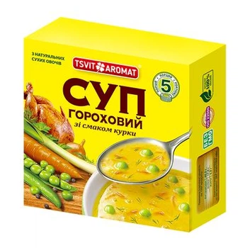 Суп ЦветАромат гороховий зі смаком курки в брикеті 150 г