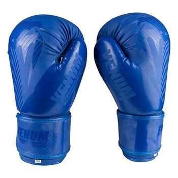 Боксерские перчатки на липучке размер 12 oz искусственная кожа синие VM2955/12B