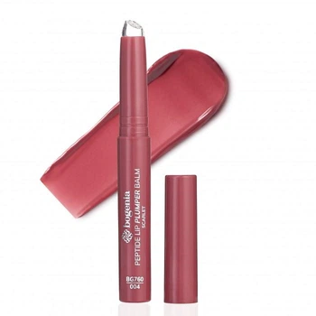 Помада-плампер для губ Bogenia Peptide Lip Plumper Balm 004 Scarlet для ухода и увеличения объема 2.4 мл