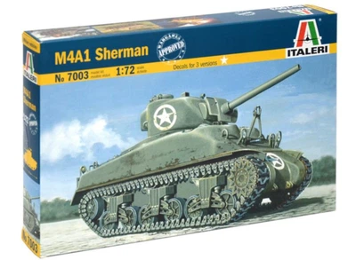 Збірна модель 1/72 танк M4A1 Sherman Italeri 7003