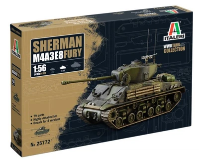 Збірна модель 1:56 танк M4A3E8 Sherman Fury Italeri 25772