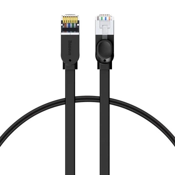 Кабель Ethernet RJ45 CAT6 Baseus 3м плоский для подключения компьютера и маршрутизатора скорость 1 Гбит/с