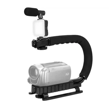 Стабілізатор Gimbal з Bluetooth мікрофоном та LED лампою для відеозйомки та створення контенту AY-49U