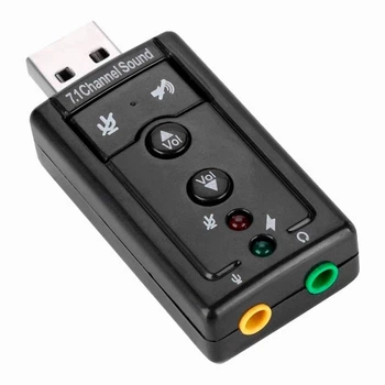 Звуковая карта USB 2.0 7.1 для компьютера и ноутбука объемный звук для игр и мультимедиа