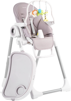 Стільчик для годування зі столиком Nukido Belo з дугою і іграшками вересковий (5903890613525)