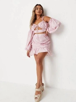 Топ Missguided TWC3100210 40 рожевий квіти