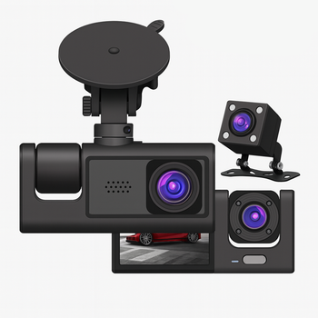 Видеорегистратор 3 камеры Full HD 1080 Traffic Recorder — автомобильный регистратор с тремя каналами записи