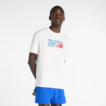 Мужская белая футболка New Balance Athletics Premium Relaxed Chest Logo 48 (M) (MT51900SST)