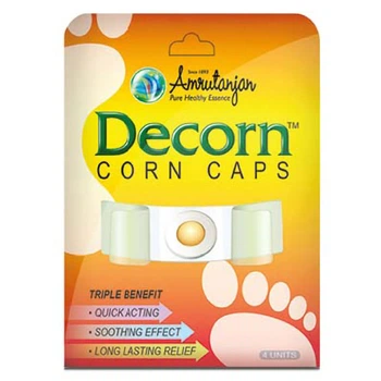 Лечебный пластырь от мозолей Amrutanjan Декорн Medicated Corn Plaster Decorn 4 шт