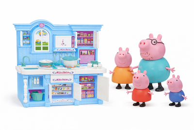 Набор Свинка Пеппа Peppa Pig “Кухня с мебелью и аксессуарами”, 4 фигурки, свет и звук, PP998-1A