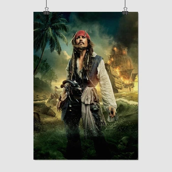 Постер Капитан Джек Воробей, Джонни Депп, Jack Sparrow, Pirates of the Carribean, A3 42×30 см (id1305)