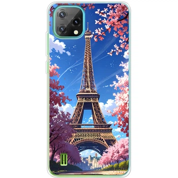 Силиконовый Чехол с Картинкой для Blackview Oscal C60 Принт (Париж, Эйфелева Башня) (69121-ysm036)