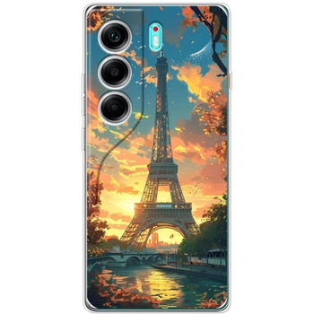 Силиконовый Чехол с Картинкой для Tecno Camon 40 Принт (Париж, Эйфелева Башня) (69724-ysm037)